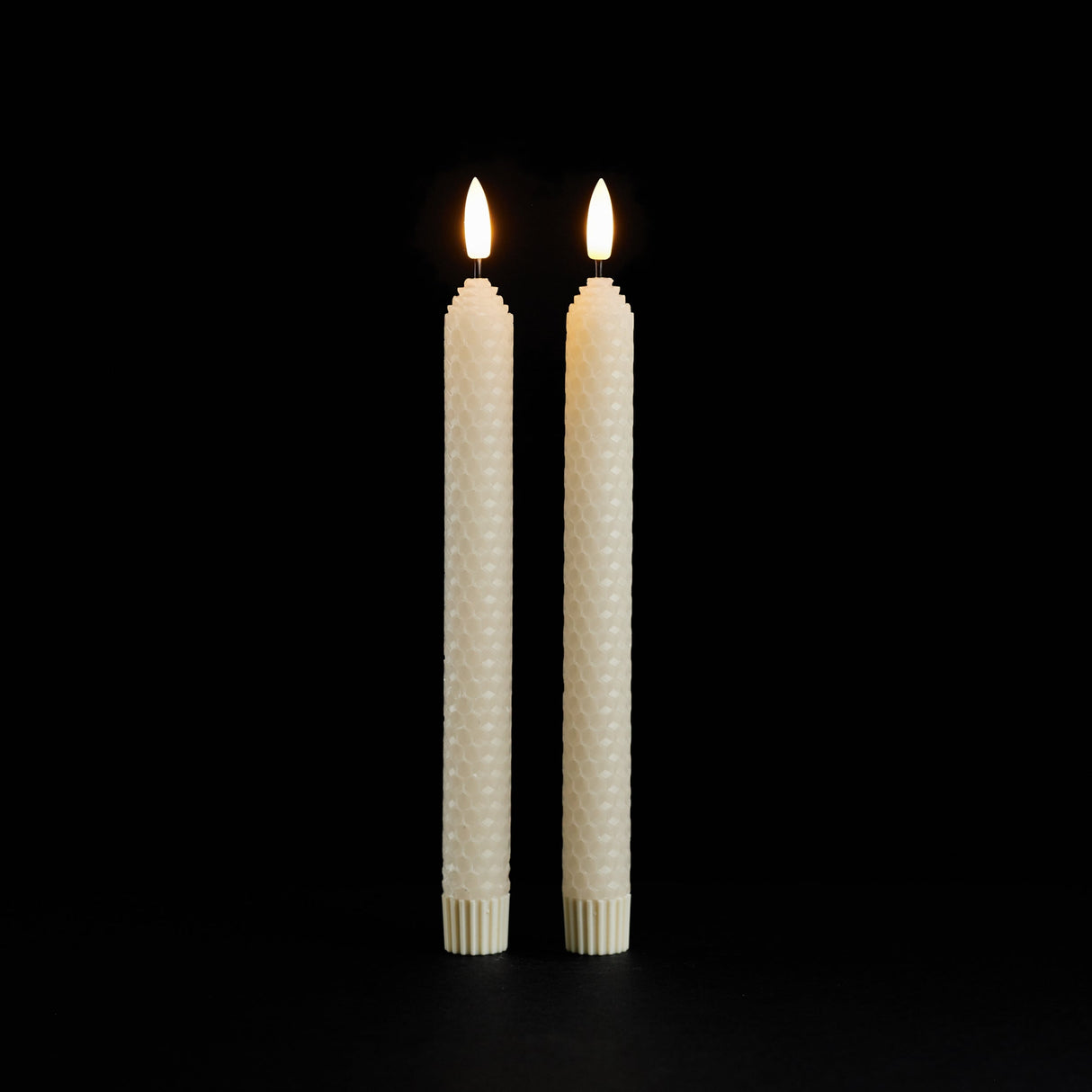 FIA Wick Beige Textured Taper Candle (Set of 2)