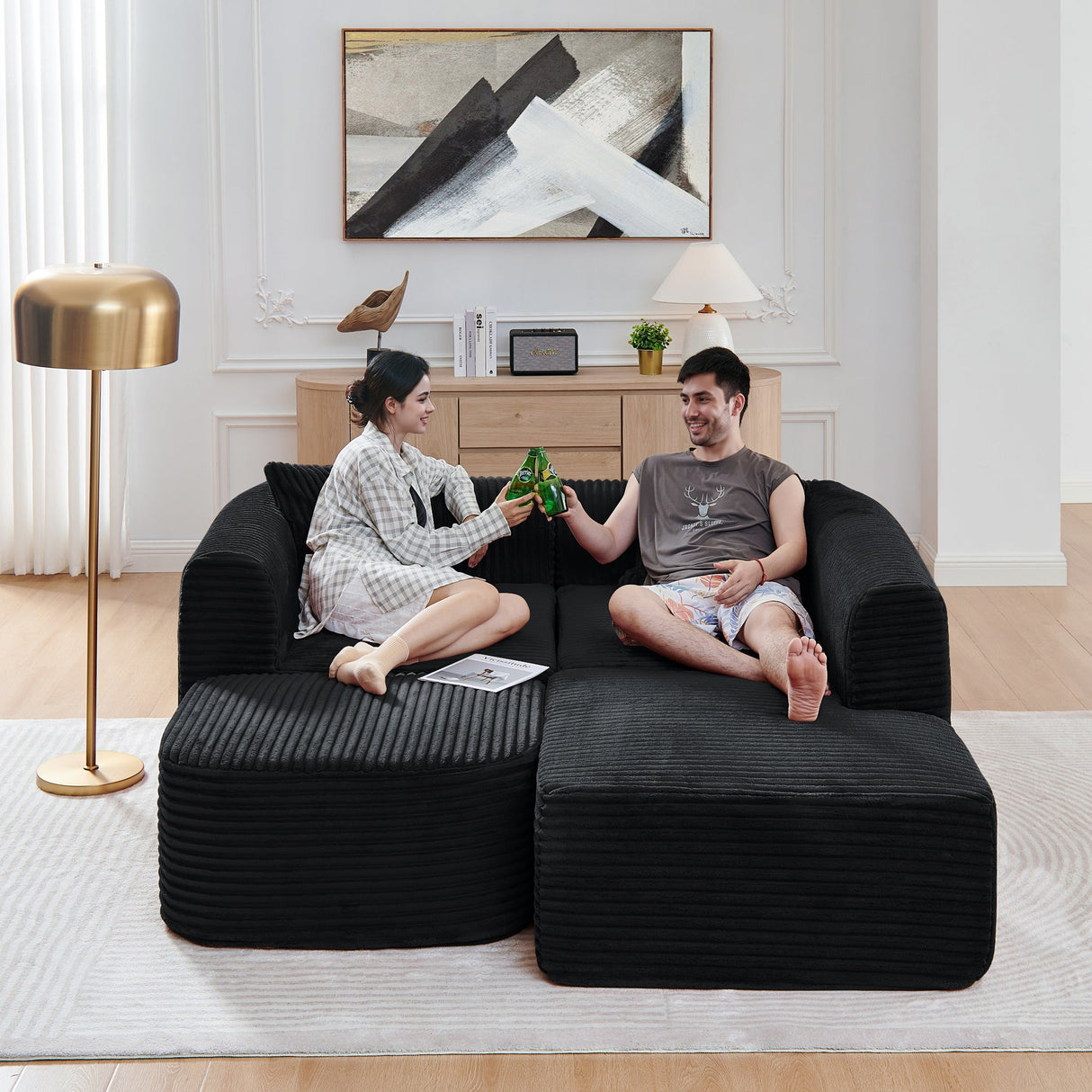 114" Cloud Sectional Couch with L-Shape Chaise
