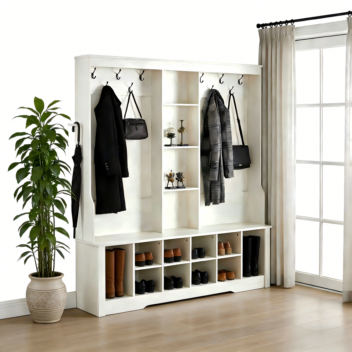 Itaar Hall Tree with Bench and Shoe Storage