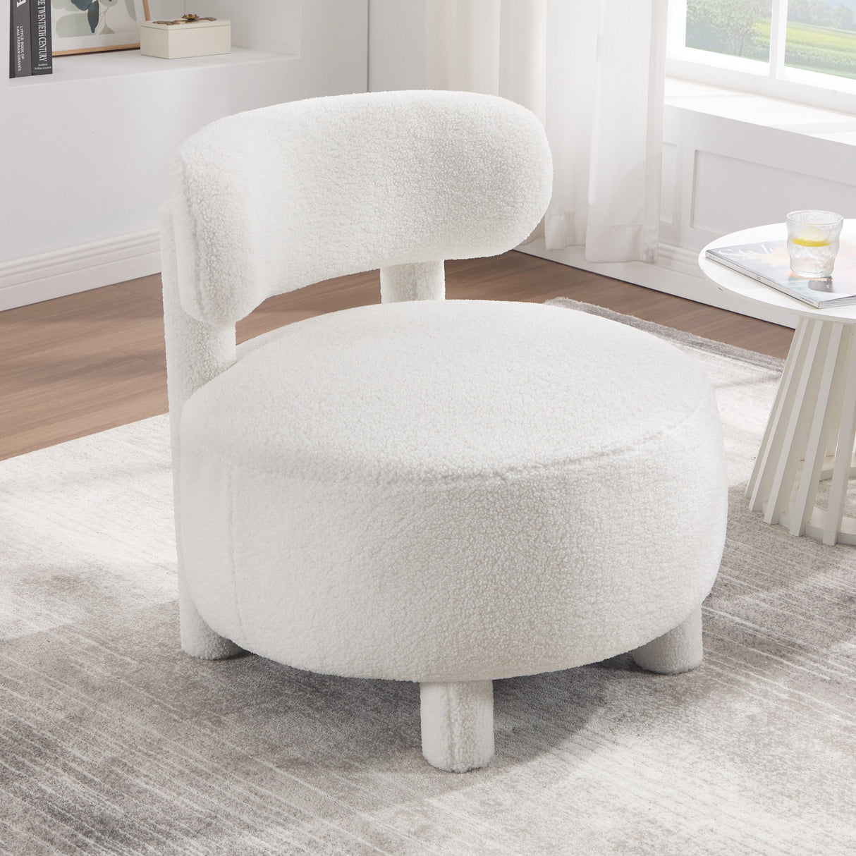 Teddy Fabric Armless Accent Chair
