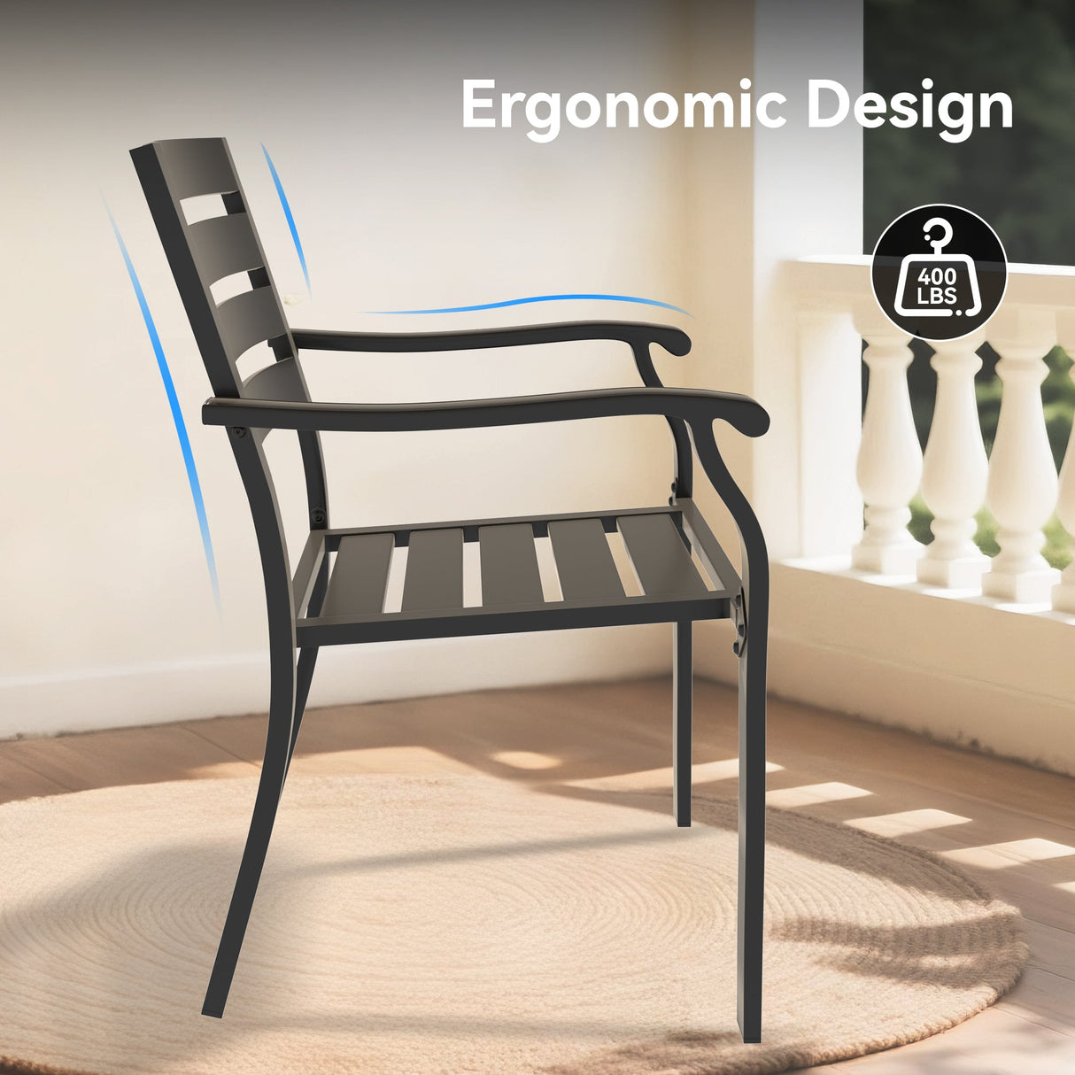 VRSHWO Iron Terrace Dining Chairs Set of 2