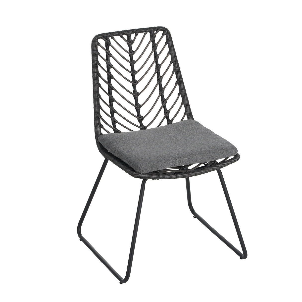 7-Piece Outdoor Dining Set for 6 with Acacia Wood Table and Rattan Chairs