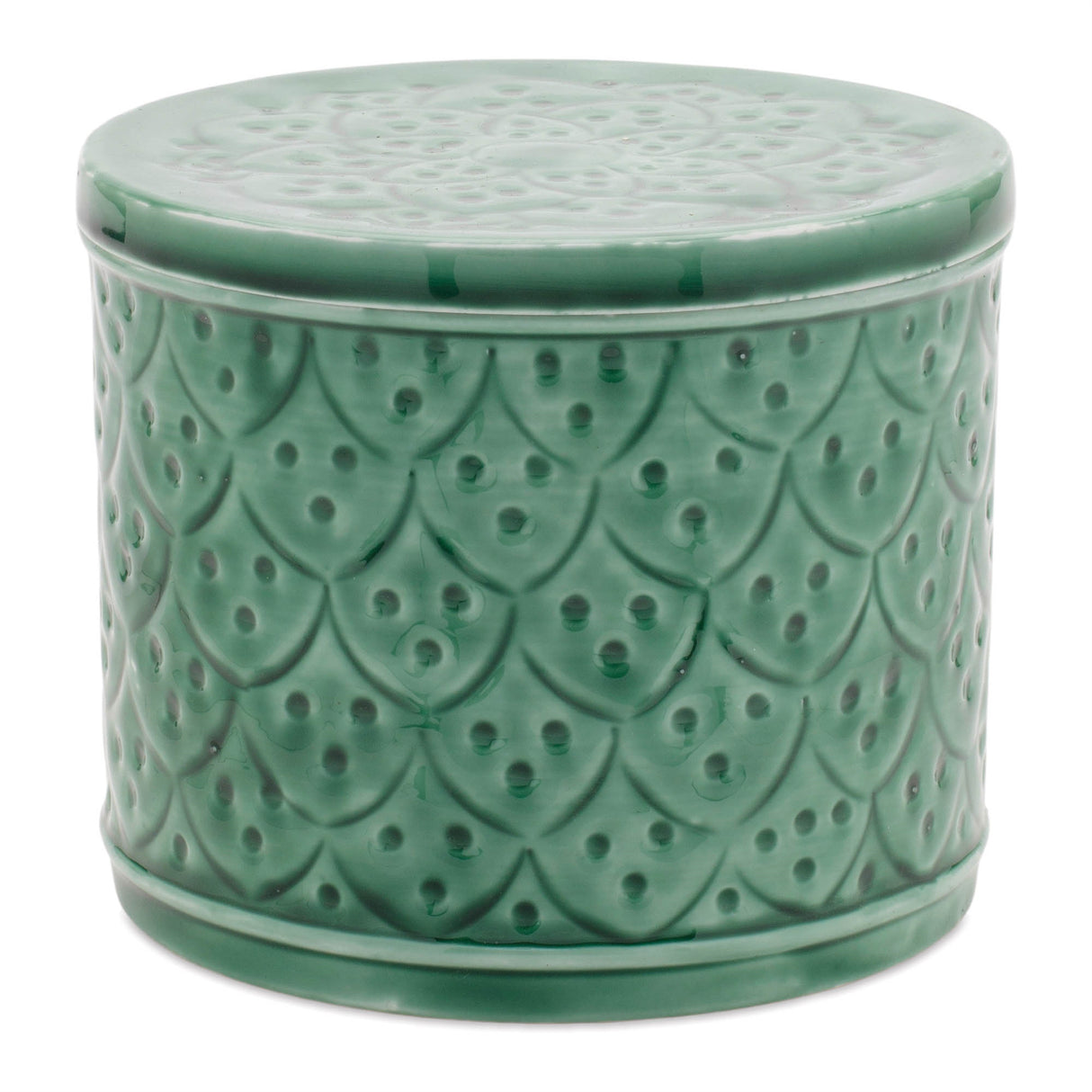 Sage green metal container with lid (set of 2)