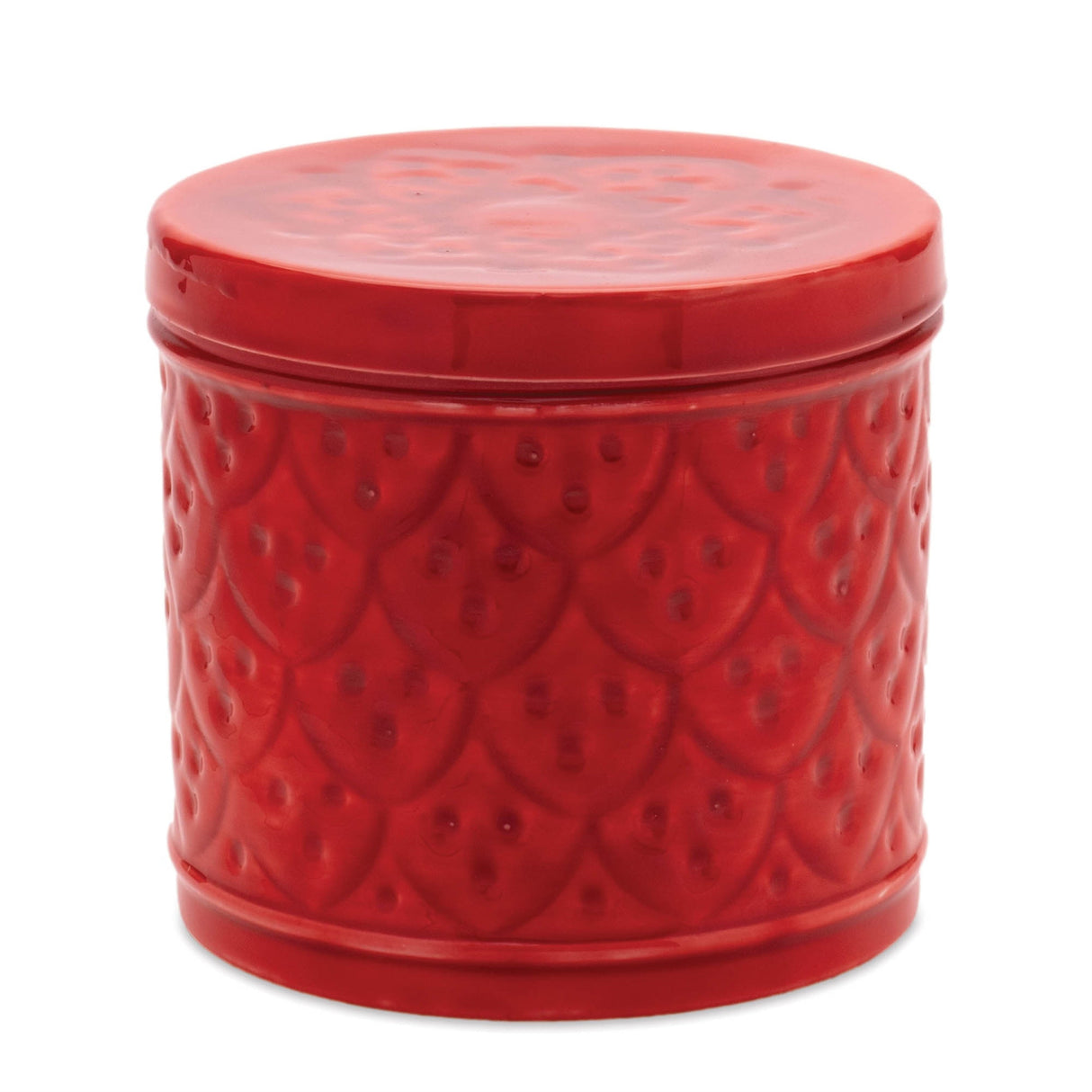 Red Metal Container with Lid (Set of 2)