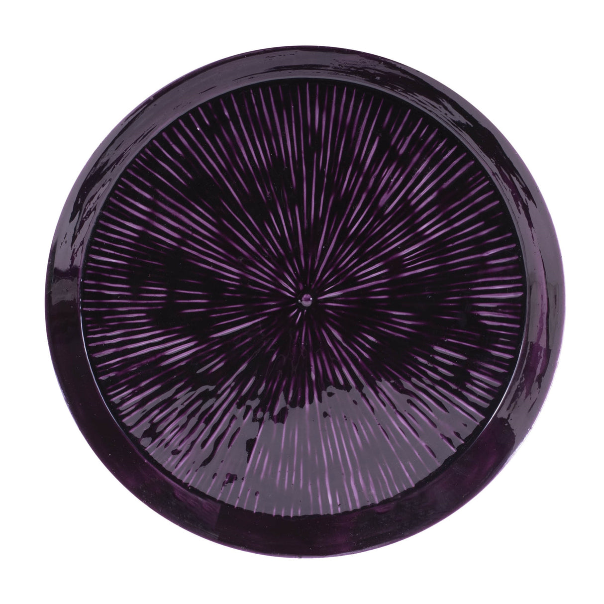 Round Etched Metal Tray 13.5"D