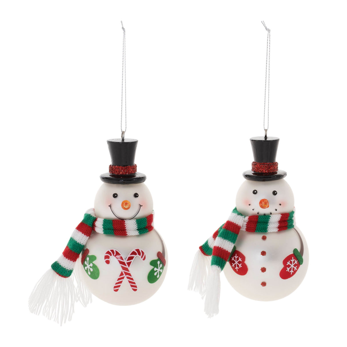 Frosted Glass Snowman Ornament (Set of 6)