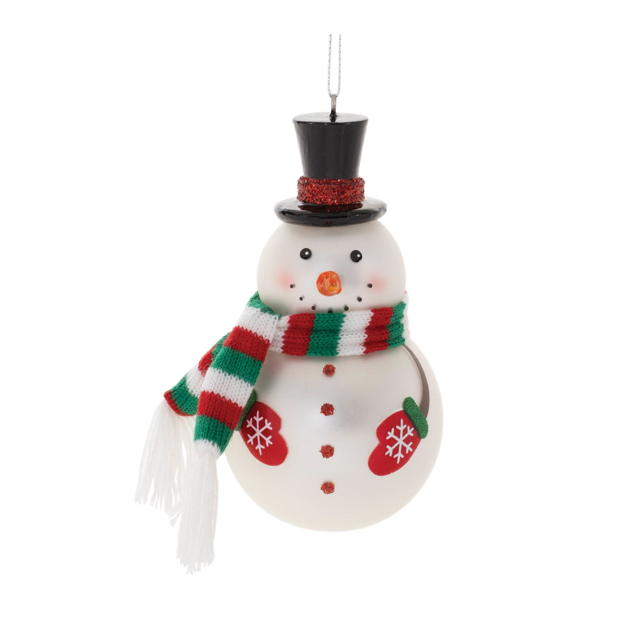 Frosted Glass Snowman Ornament (Set of 6)