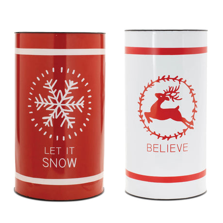 Metal-Holiday-Floor-Vase-(Set-of-2)-Vases