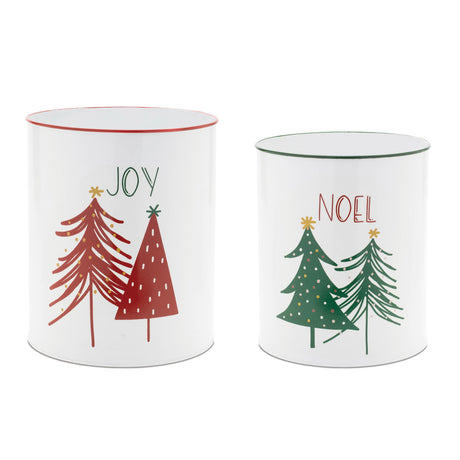 Metal-joy-and-noel-planter-(set-of-2)-Pots-&-Planters