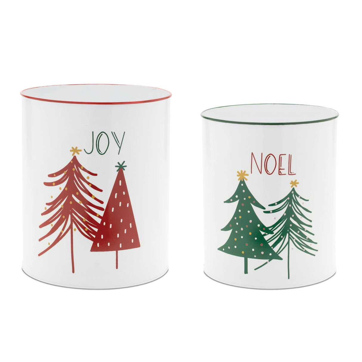 Metal-joy-and-noel-planter-(set-of-2)-Pots-&-Planters
