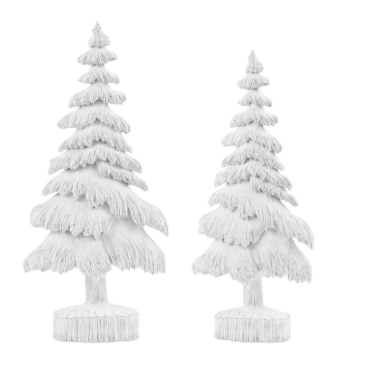 White Washed Pine Tree (Set of 2)