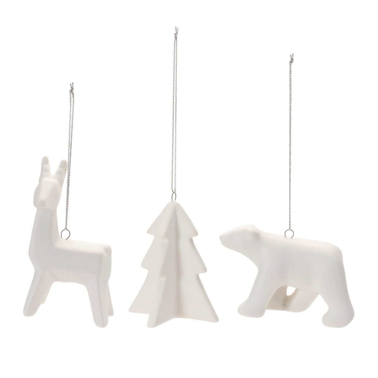 Modern Ceramic Animal Ornaments (Set of 6)