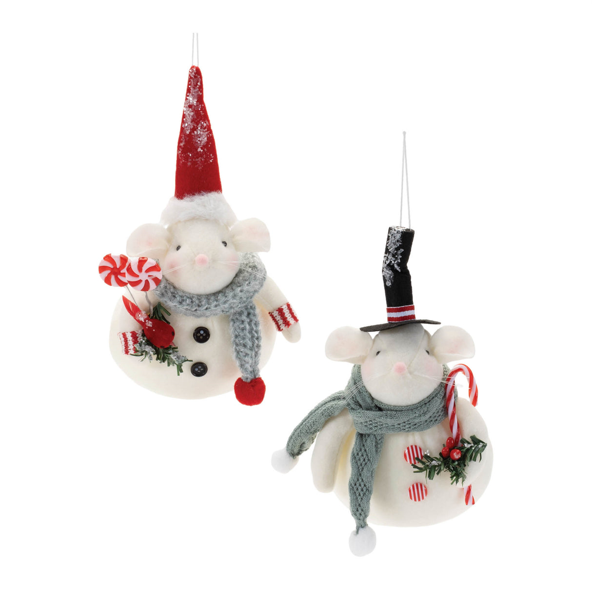 Plush-Mouse-Ornament-(Set-of-12)-Christmas-Ornaments