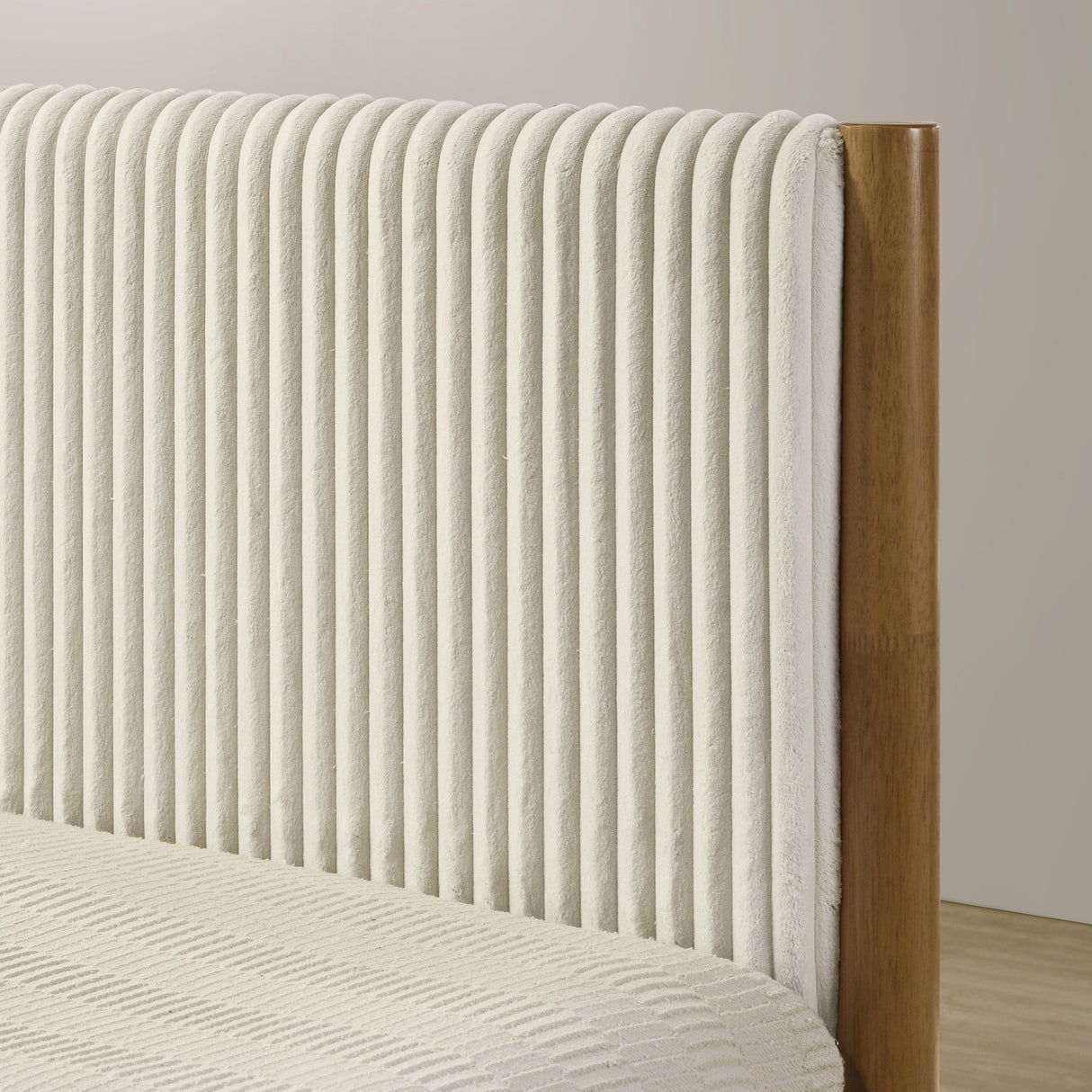 Vichy 2-Piece Rubberwood Corduroy Queen Bedroom Set