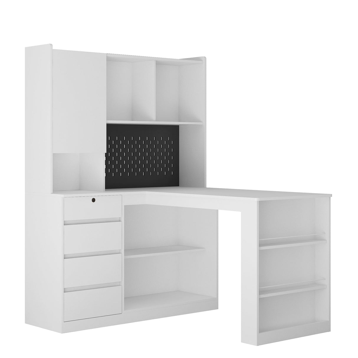 L Shaped Desk with Charger and Drawers