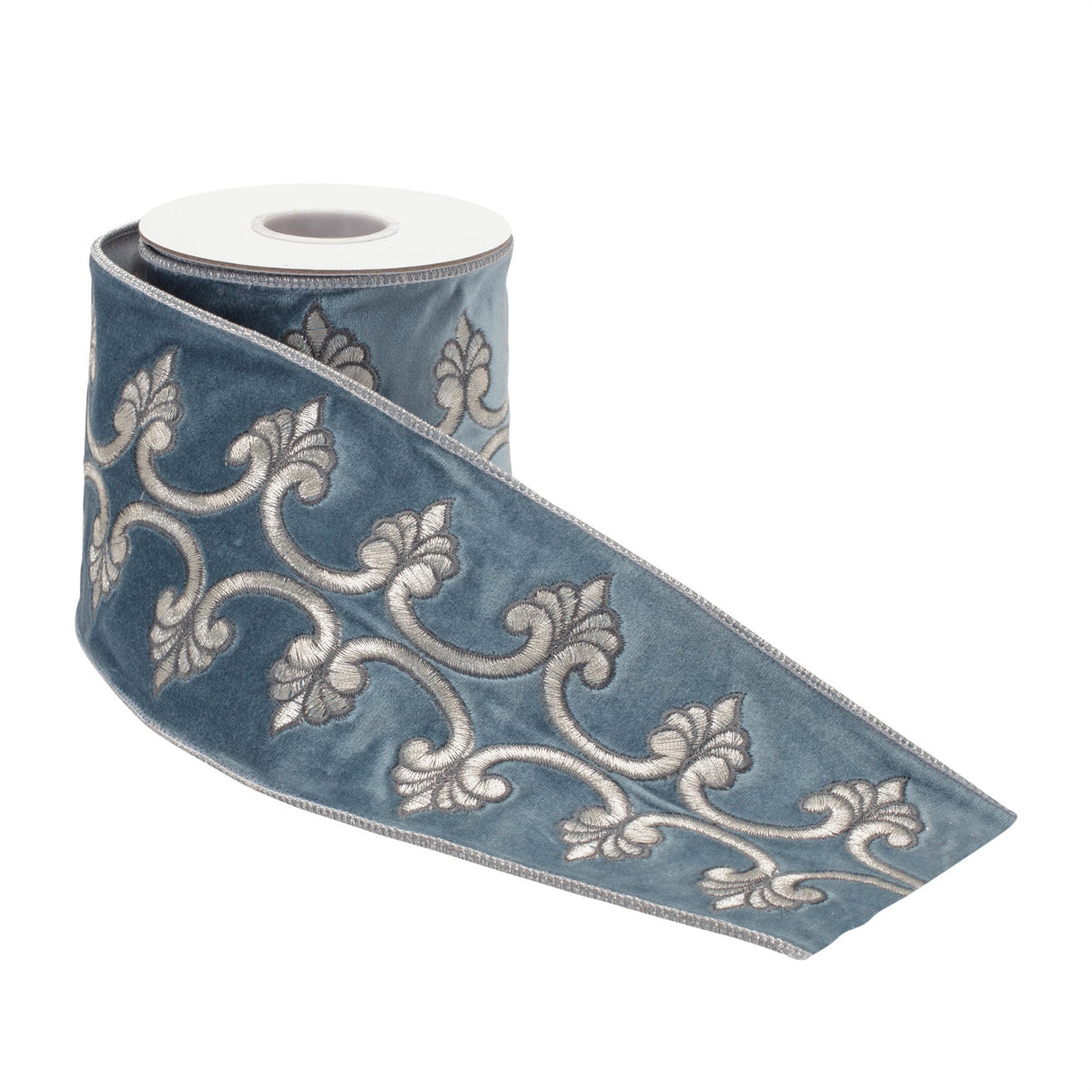 Ornate Embroidered Wired Ribbon 4" x 5 Yds.