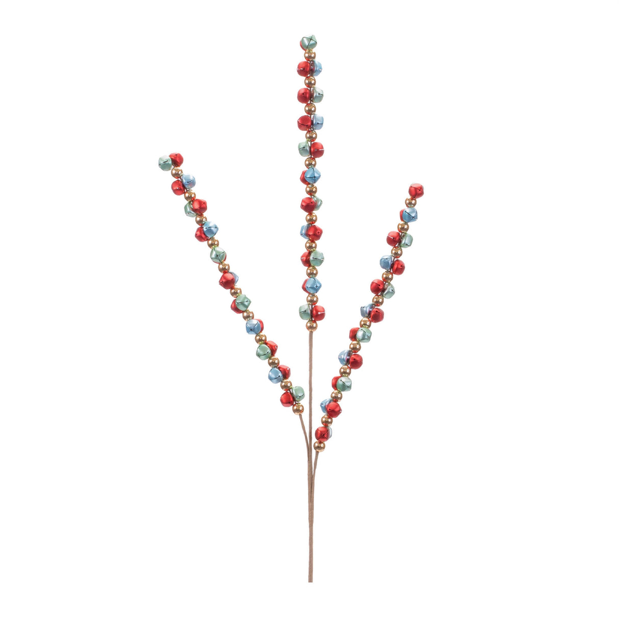 Metal-sleigh-bell-spray-(set-of-6)-Artificial-Flowering-Plants