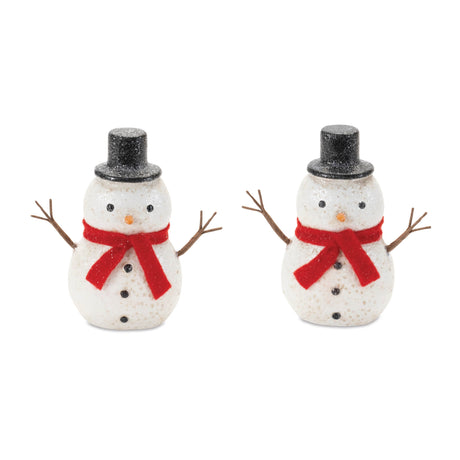 Glittered-Snowman-Figurine-(Set-of-6)-Figurines