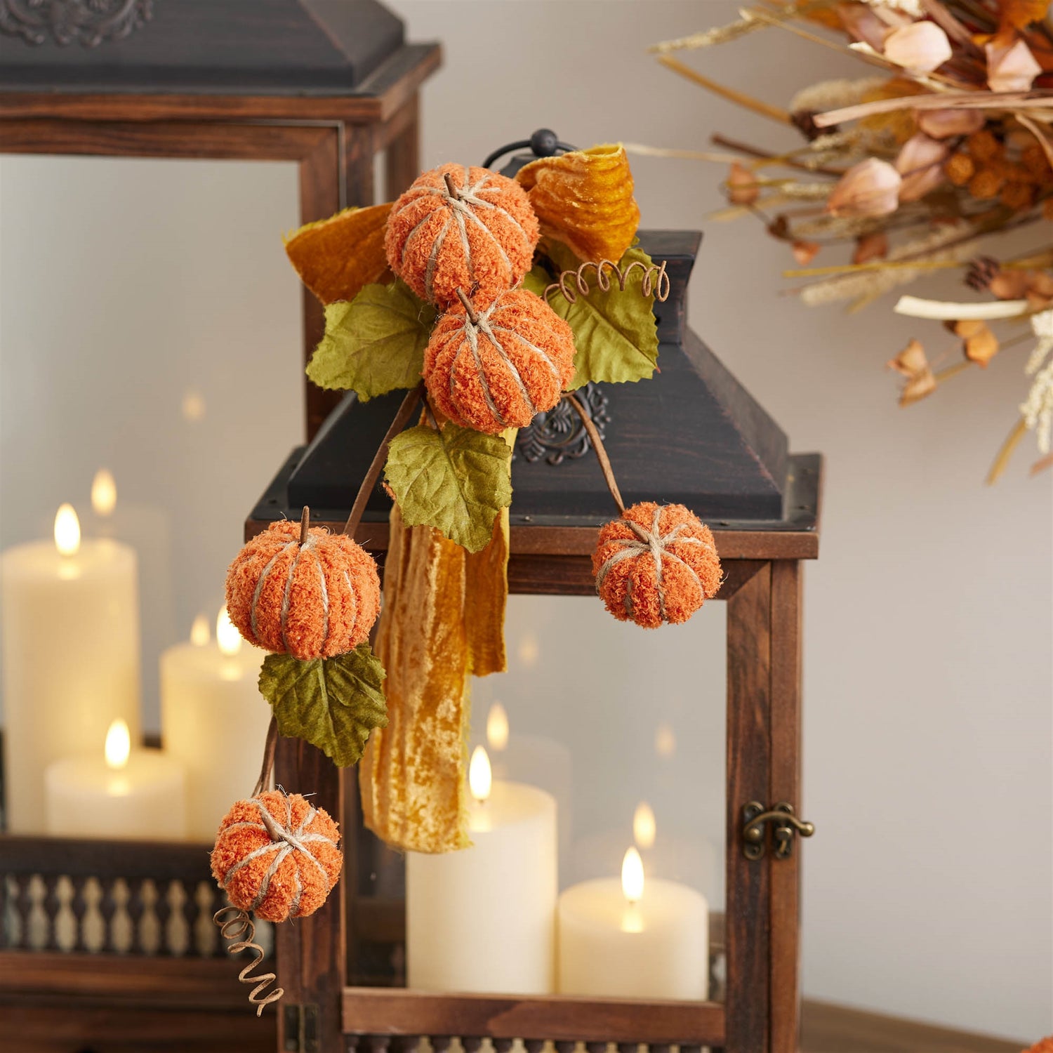 Plush Fall Pumpkin Spray (Set of 2)