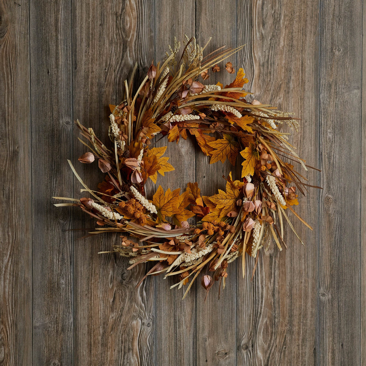 Mixed fall harvest wreath 25"d