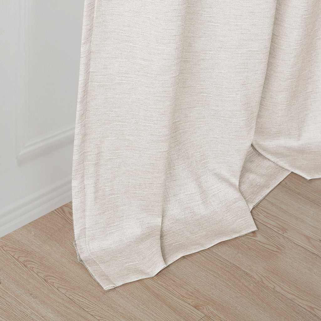 Tonal printed faux silk total blackout curtain panel pair(2 pcs window panels)