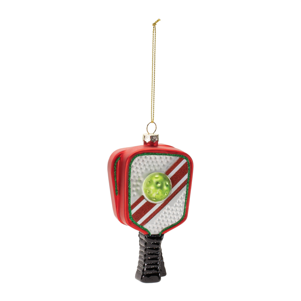 Glass Pickleball Racket Ornament (Set of 6)