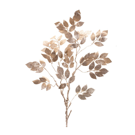 Glittered-leaf-spray-(set-of-6)-Artificial-Flowering-Plants