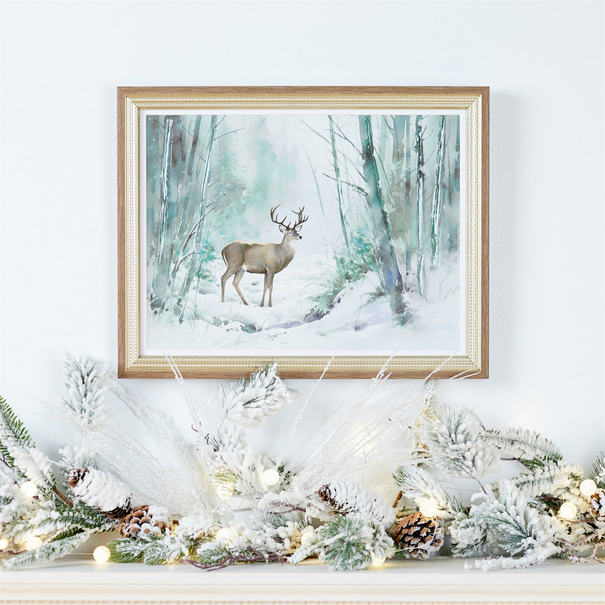 Flocked Long Needle Pine Garland 48"L