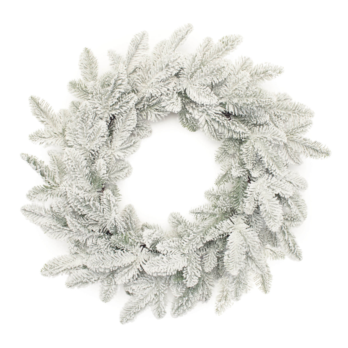 Snowy Flocked Pine Wreath 24"D