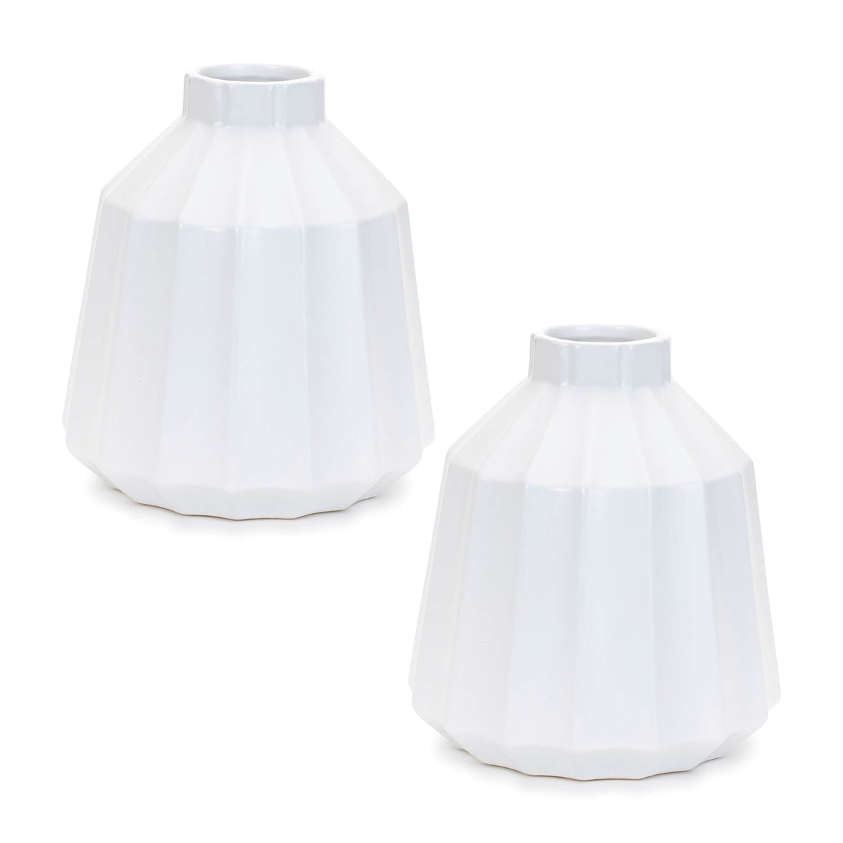 Ribbed Ceramic Vase (Set - 2)