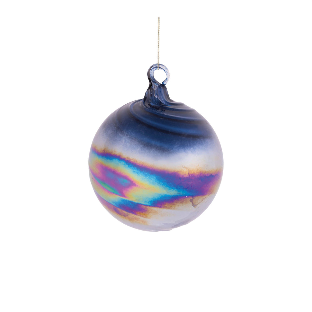 Iridescent Swirled Glass Ornament (Set of 12)