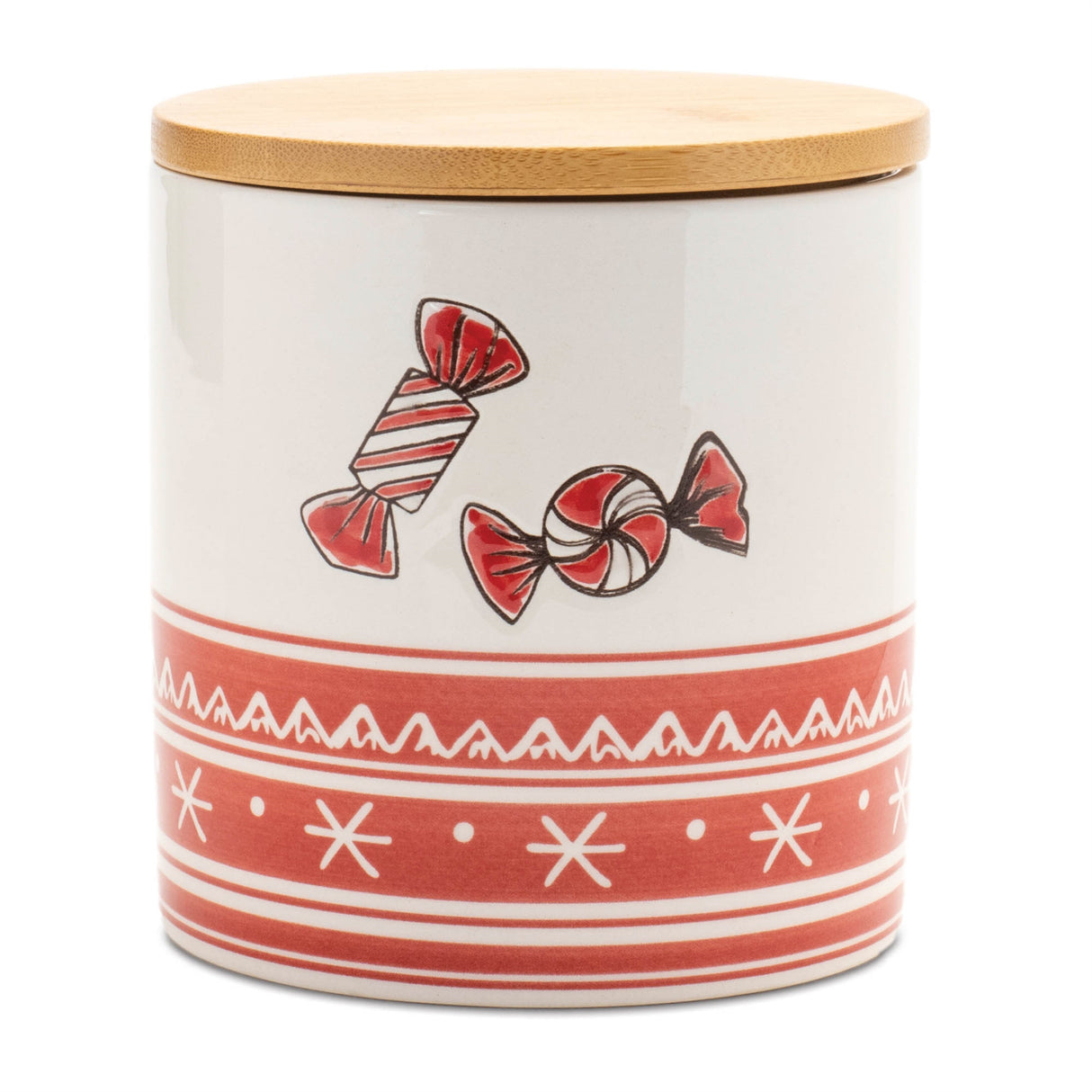Ceramic Peppermint Candy Canister (Set of 4)