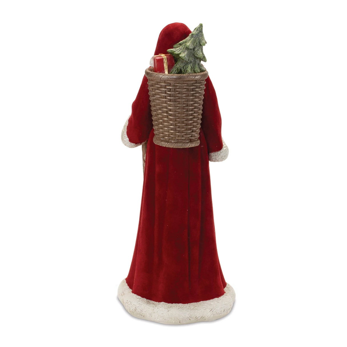 Santa with Staff Statue 14.5"H (Set of 2)