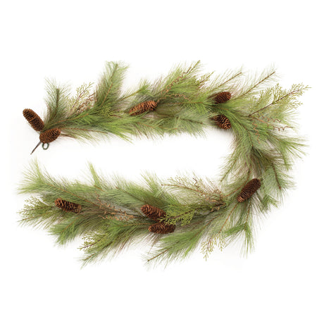 Long-Needle-Pine-and-Pinecone-Garland-6'L-Wreaths-&-Garlands