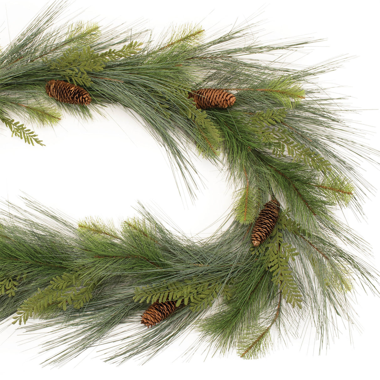 Long Needle Pine and Pinecone Garland 6'L