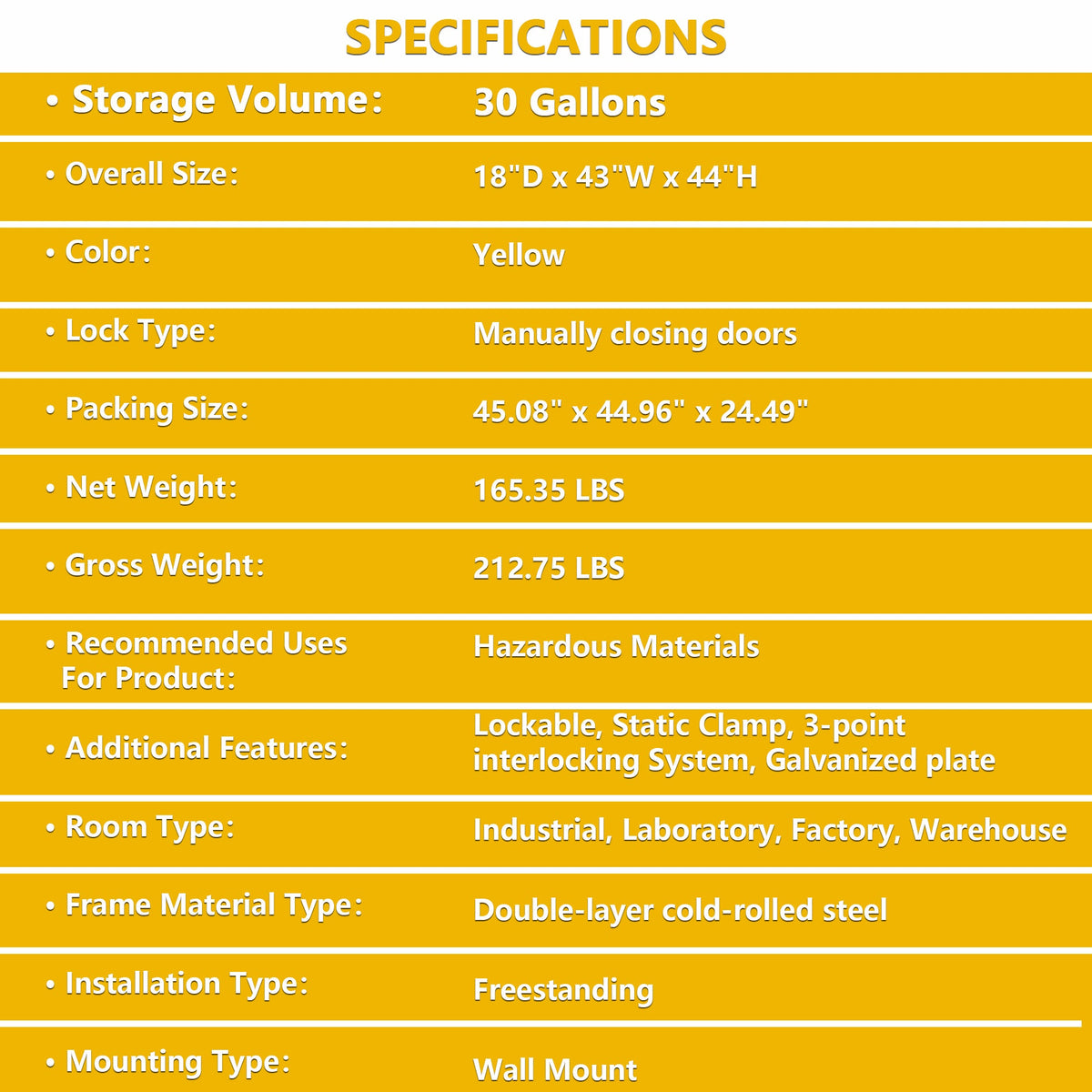 30 Gallon Flammable Safety Cabinet