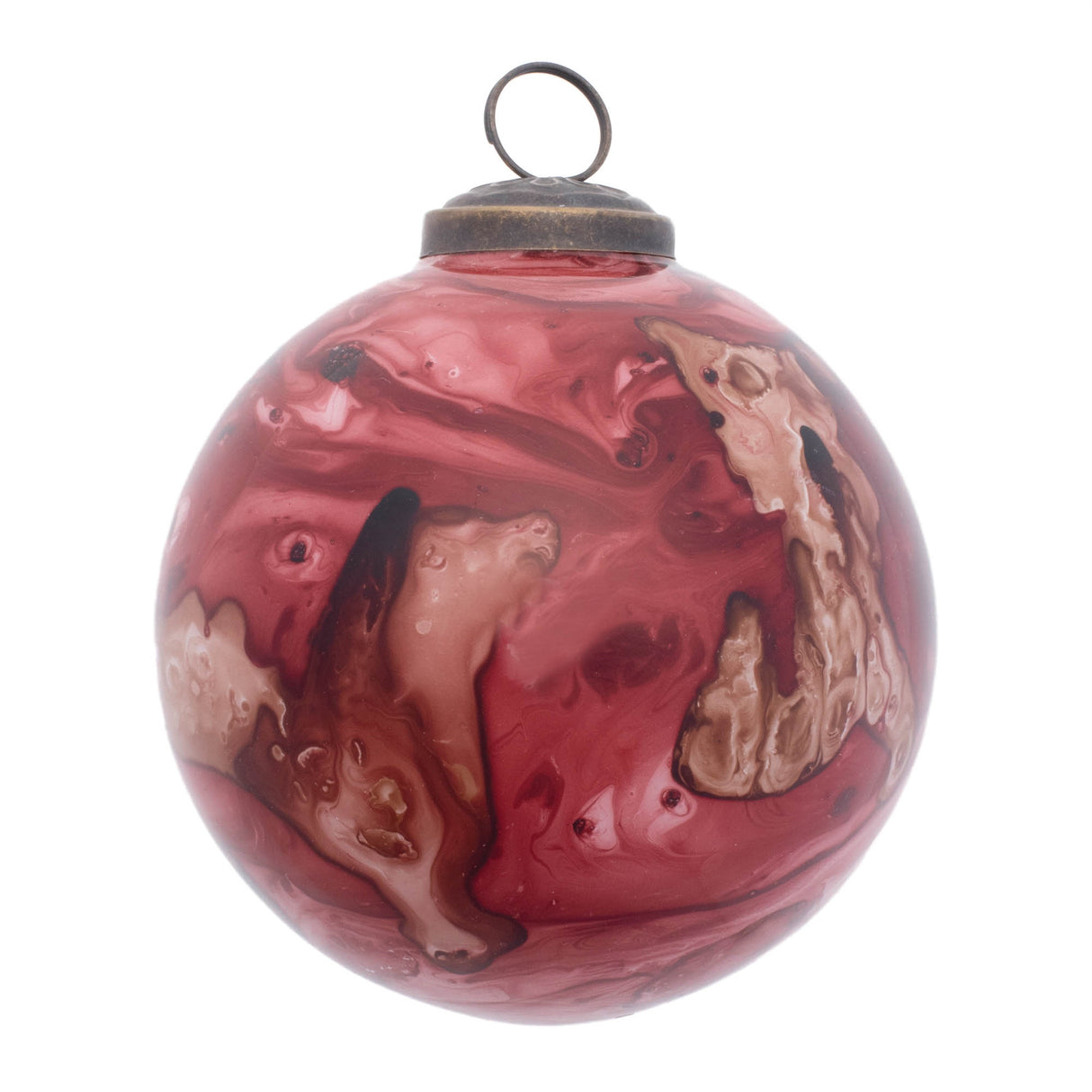 Marble Painted Glass Ornament (Set of 6)