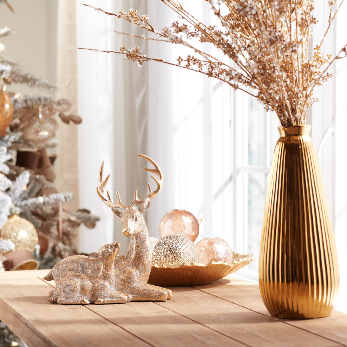 Holiday Deer with Fawn Figurine (Set of 2)