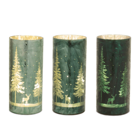 LED-Pine-Tree-Luminary-(Set-of-3)-Christmas-Decor