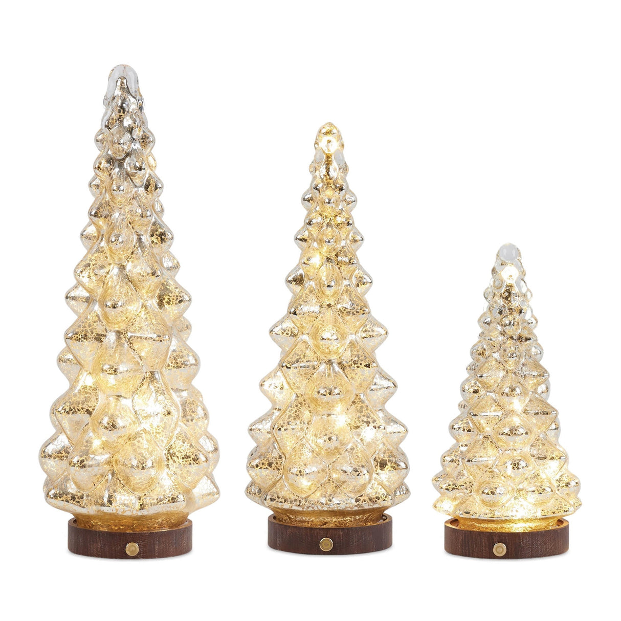 Led-mercury-glass-pine-tree-(set-of-3)-Christmas-Decor