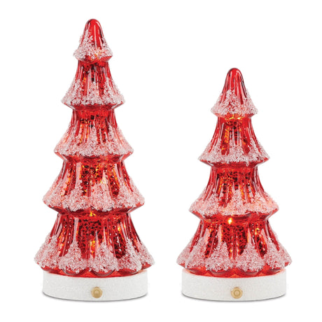 LED-Mercury-Glass-Pine-Tree-(Set-of-2)-Christmas-Decor