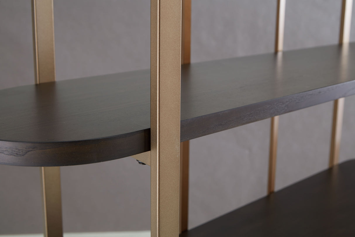 Brentmour - Bookcase - Brown / Gold Finish