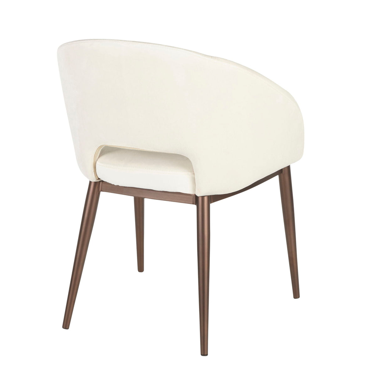 Contemporary Chair with Cut-Out Backrest - Cream / Copper