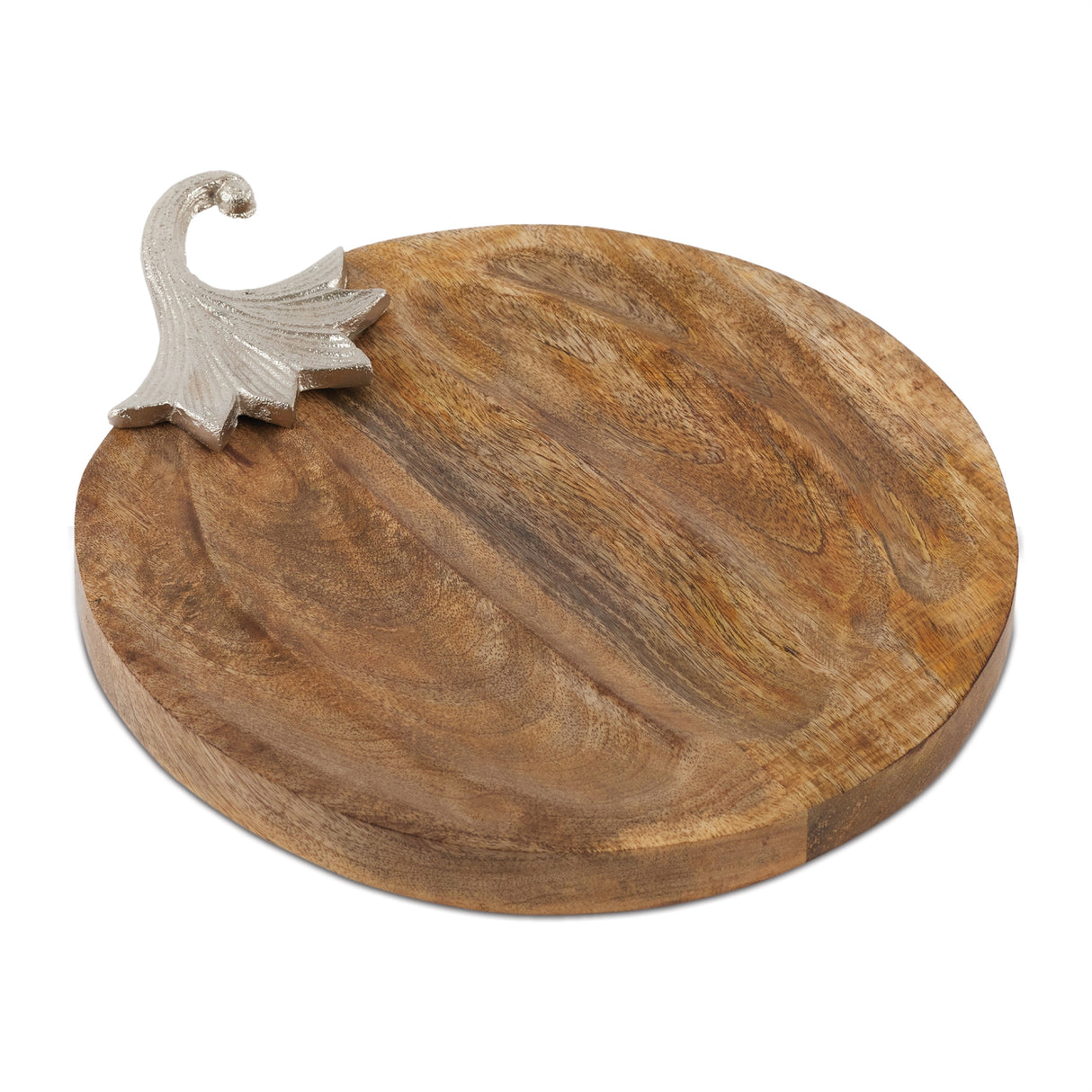 Hand-carved-Pumpkin-Tray-With-Etched-Aluminum-Stem-Serving-Trays
