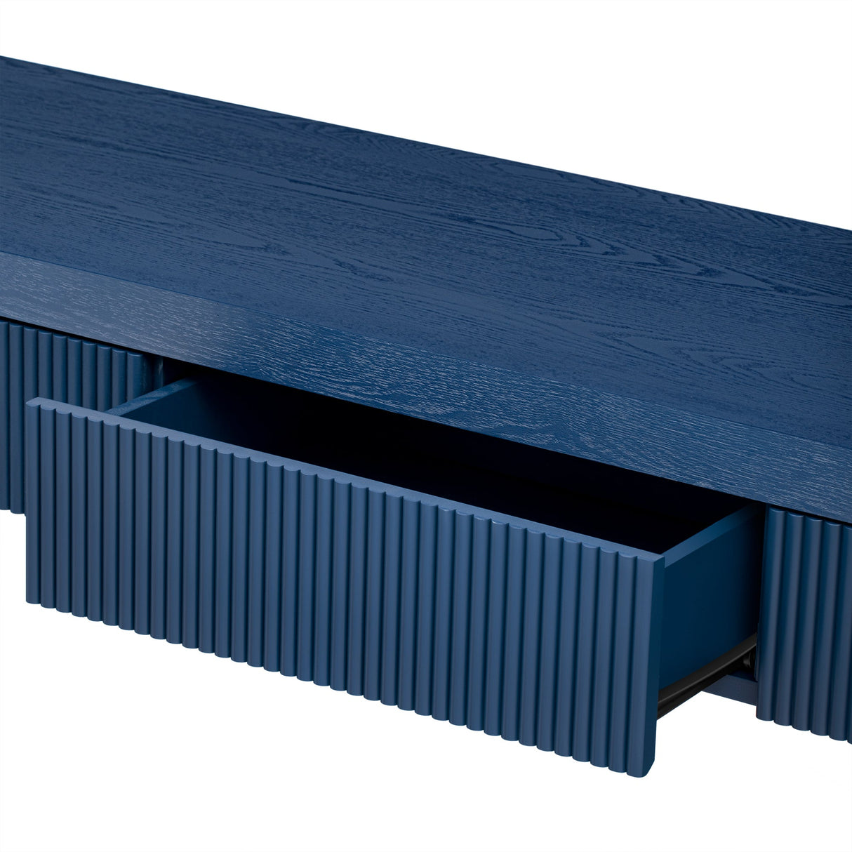 TREXM Rustic Console Table with 3 Fluted Drawers