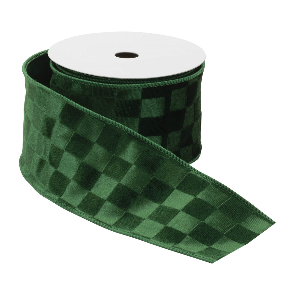 Checkered Texture Wired Ribbon (Set of 2)