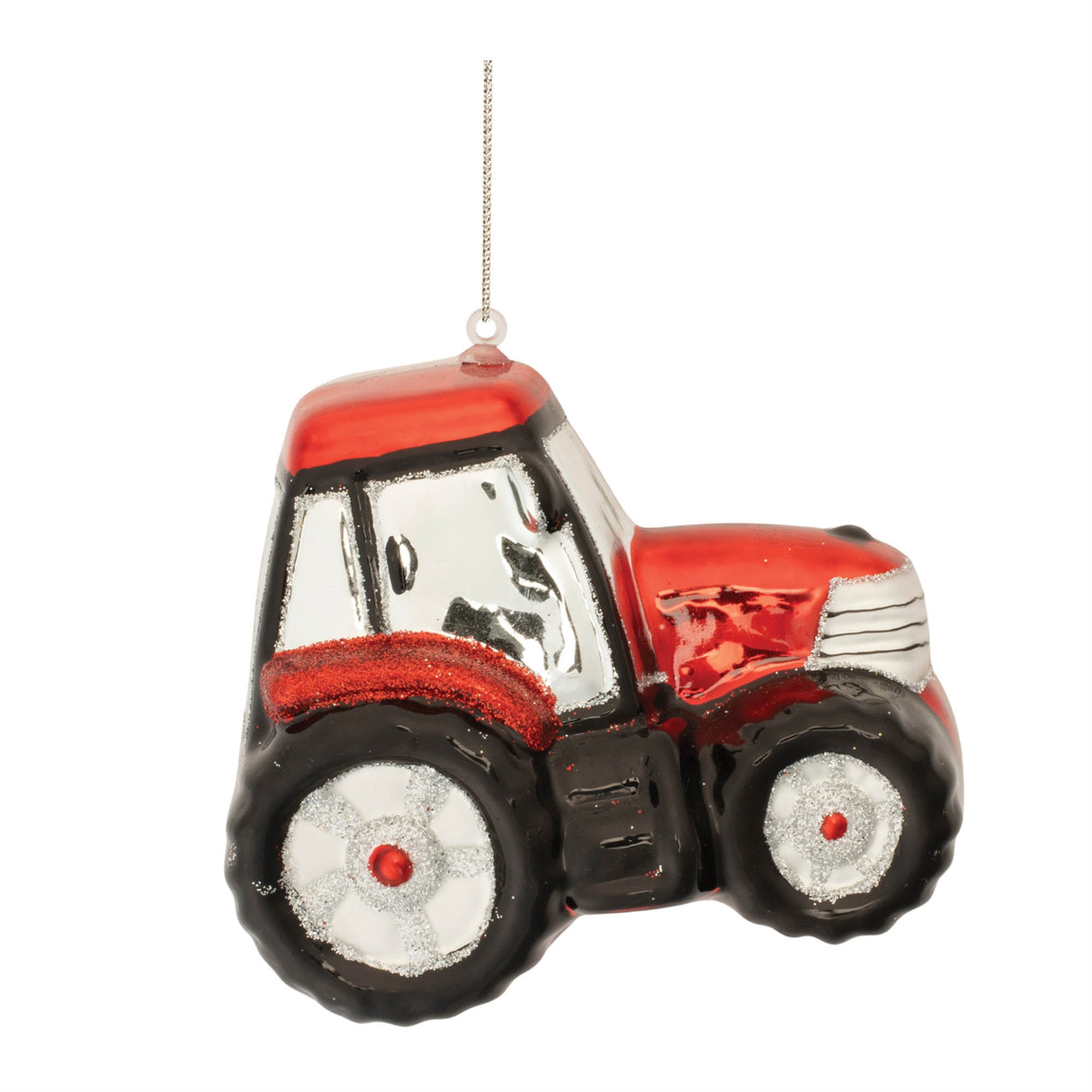 Glittered-glass-tractor-ornament-(set-of-6)-Christmas-Ornaments