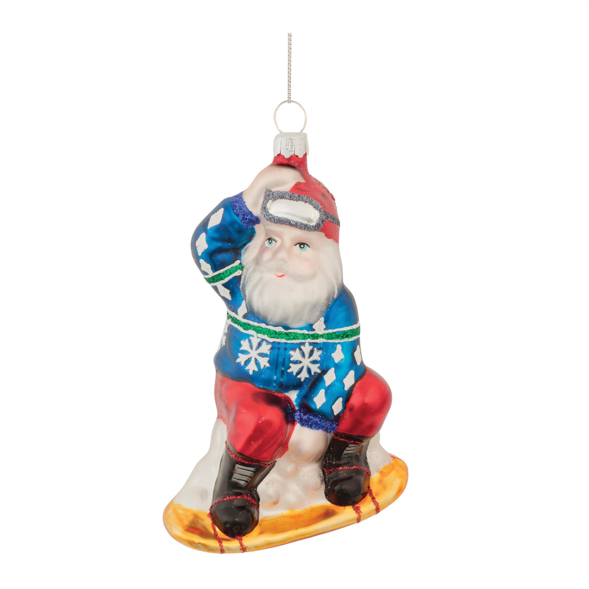 Glass-snowboarding-santa-ornament-(set-of-6)-Christmas-Ornaments