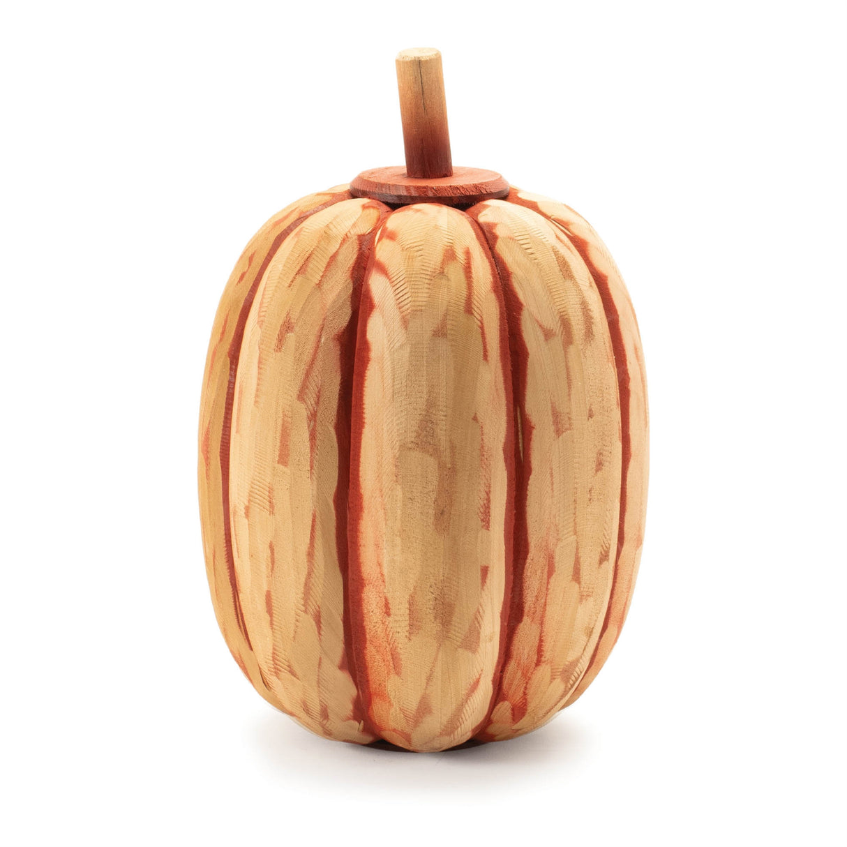 Carved Fir Wood Pumpkin Decor (Set of 2)