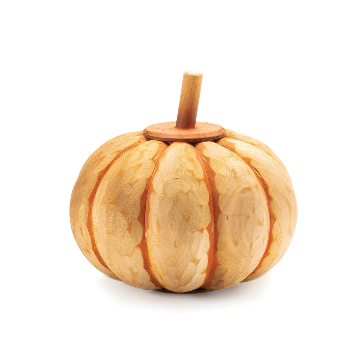 Carved Fir Wood Pumpkin Decor (Set of 2)